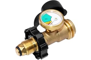 DOZYANT Universal Fit POL Propane Tank Adapter with Gauge - Converts POL LP Tank Service Valve to QCC1 / Type 1, Old to New Connection Type