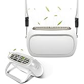 PiKaPiKaP Portable Handheld Fan, Neck Fan, Mini Desktop Fan with Lanyard 4 Speeds, Quiet USB Rechargeable Personal Fans for Kids Girls Boys Outdoor (White)