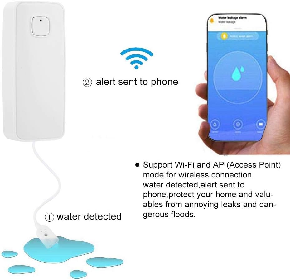 Water Level Alarm, Smart WIFI Water Flood Sensor Water Leakage Detector ...