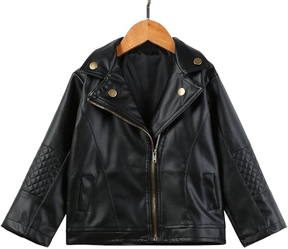 Amazon アウター 子供服 ジャケット 春秋 ラペル Puレザー 可愛い トレンチコート キッズコート ショットコート フェイクレザー 女の子 男の子 レジャー アウター かっこいい ライダースジャケット 通園 通学 普段着 お出かけ コート ジャケット 通販