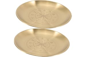 BESPORTBLE 2PCS Metal Witchcraft Altar Trays Tarot Candle Holders for Rituals and Meditation Jewelry Ring
