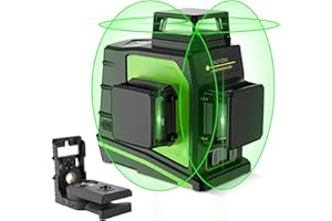 Huepar 3D Green Beam Self-Leveling Laser Level 3 x 360 Cross Line Three-Plane Leveling and Alignment Tool -Two 360 Vertical and One 360 Horizontal Line -Magnetic Pivoting Base GF360G