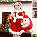 ZJchao Santa's Gift Sack Bags, 1Pc Cute 3D Santa Claus Face Red Velvet Fabric Bags for Wrapping Candys Toys