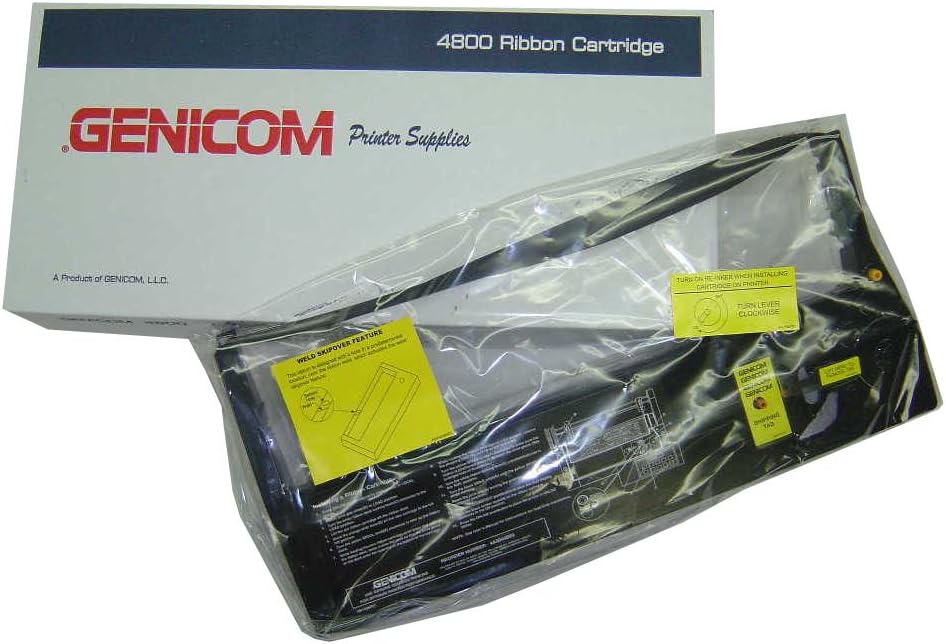 Genicom Black Fabric Ribbon W/Reinker for 4800 Series & 5100 1-Pack