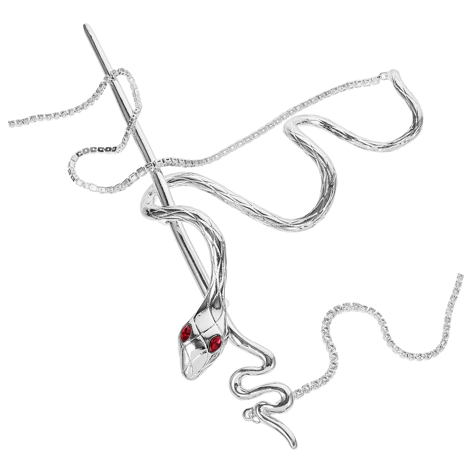 KALLORY Chinese Hair Sticks Metal Snake Hair Claw Clips with Tassel Hair Stick Hairpin Chignon Pin Hair Jaw for Women Lady Hair Accessories Womens Hair Accessories