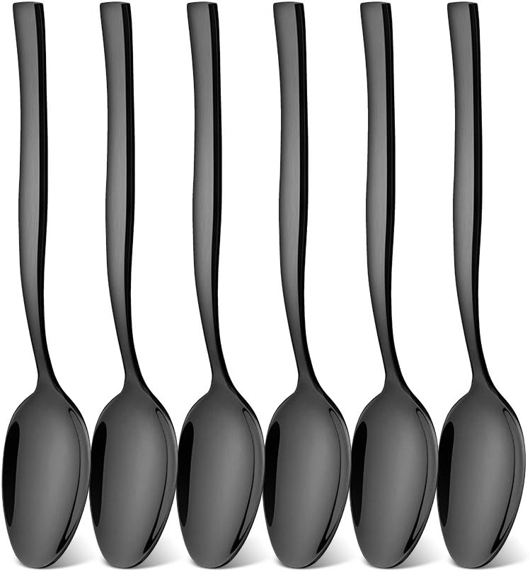 icxox Tea Spoons Set of 6, 18/10 Stainless Steel, 6.1 Inches (Titanium