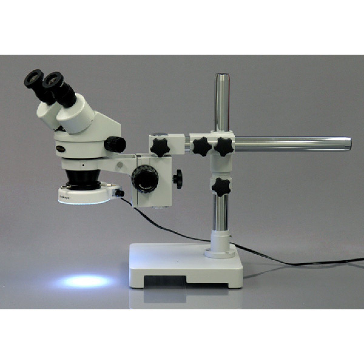 3.5X-45X Stereo Zoom Microscope on Boom Stand with 80 LED Light - Image 3
