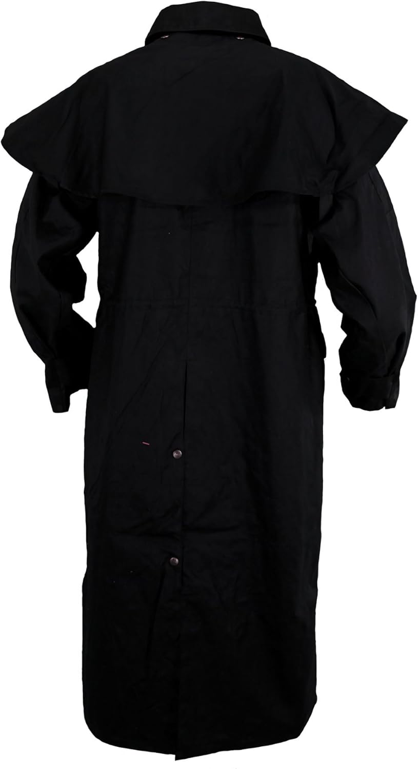 black oilskin duster