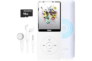 DYZERYK MP3 Player, Music Player with 16GB Micro SD Card, Build-in Speaker/Photo/Video Play/FM Radio/Voice Recorder/E-Book Reader, Supports up to 128GB