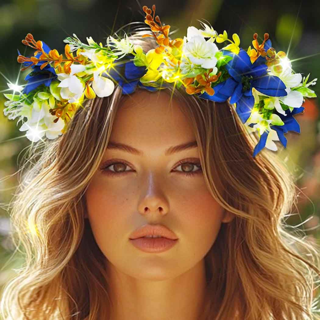 Photo 1 of Dresbe  Flower Crown Headbands LED Party Floral Hair Accessories for Women