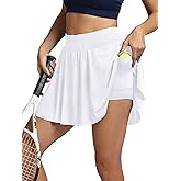 Fihapyli ICTIVE Tennis Skirts for Women with Pockets High Waisted Athletic Golf Skorts Pleated Running Workout Casual
