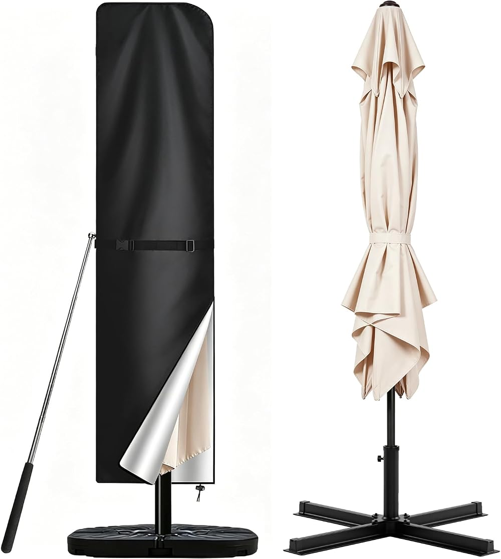 Teynewer Parasol Cover 240x57cm Waterproof Garden Umbrella 3-4m