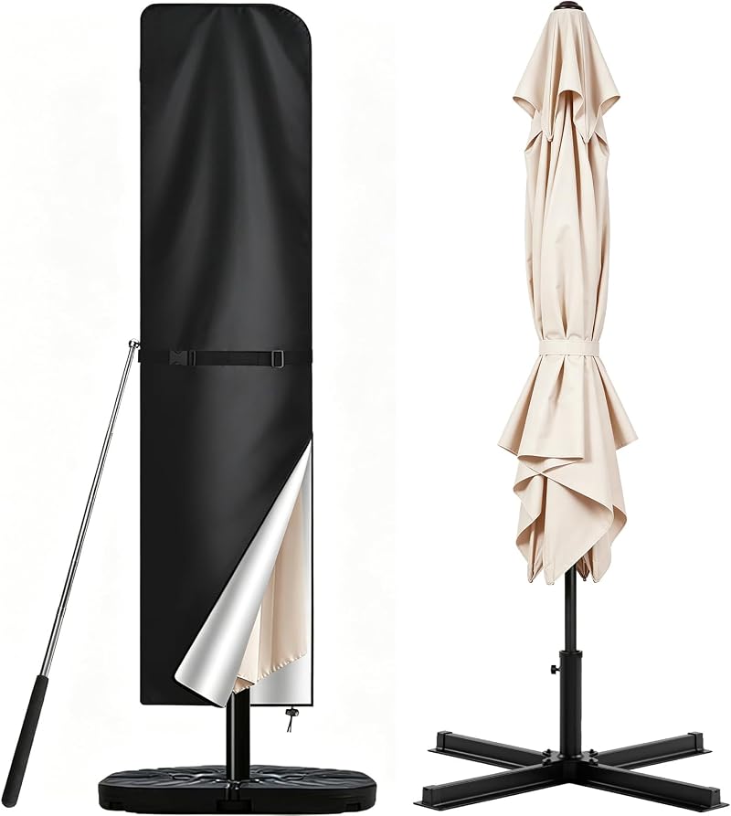 Teynewer Parasol Cover 240x57cm Waterproof Garden Umbrella 3-4m