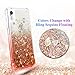 Ruky for XR Case, Gradient Quicksand Series Glitter Bling Flowing Liquid Floating TPU Bumper Cushion Reinforced Corners Girls Case for XR 6.1 inches (2018), Gradient Coral
