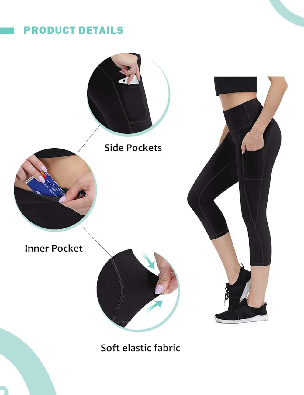 ALONG FIT Yoga Pants for Women with Pockets, Compression Workout Leggings Tummy Control: Clothing