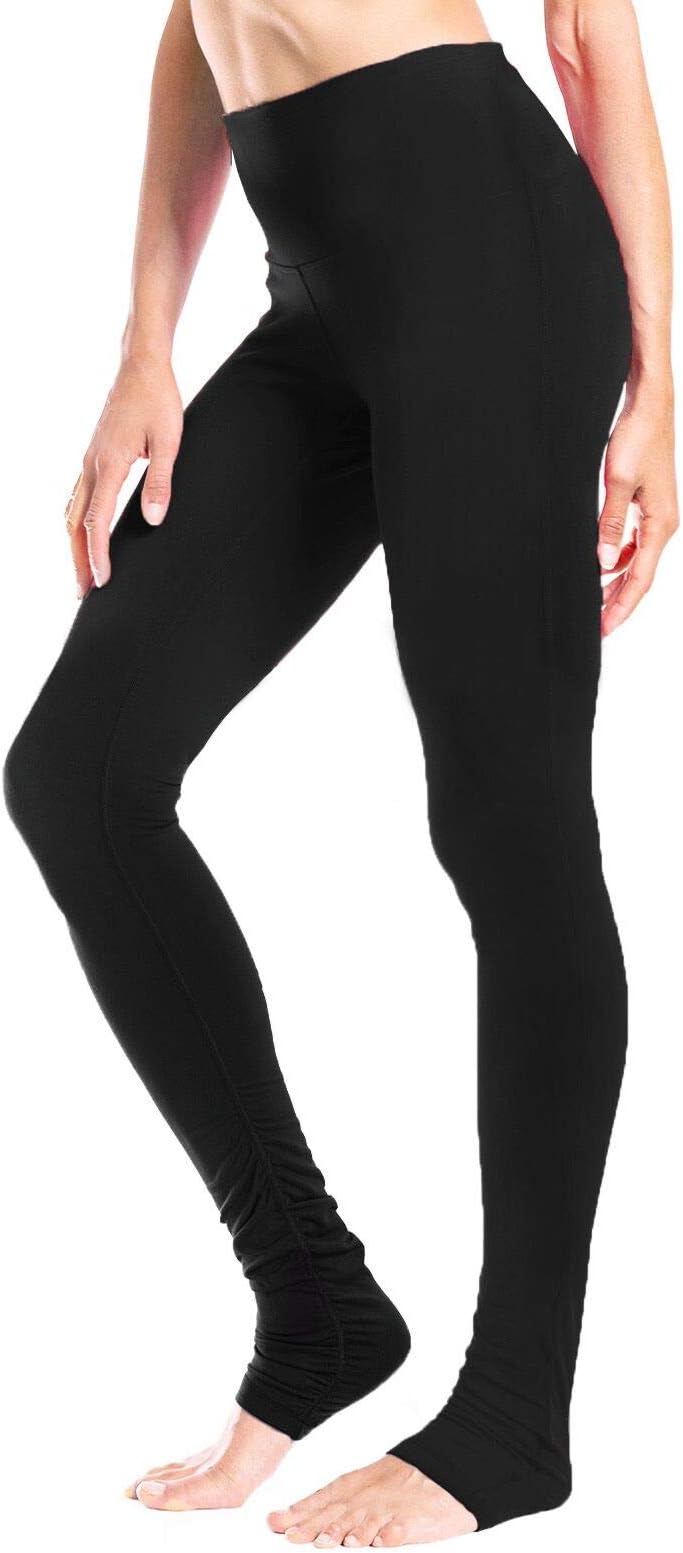 Petite Women's Goddess Over The Heel Leggings Barre Yoga Long Pants