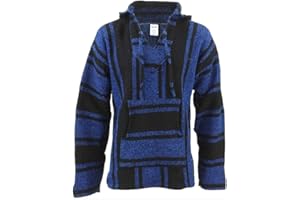 BAJA DIRECT Del Mex Mexican Baja Hoodie Hippie Surf Poncho Sweater Sweatshirt Pullover Jerga