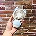 Handheld Small Fan Portable Rechargeable Mini Fan Thin Cooling Fan Multi-color LED Light Fan Cute Bear Fan Standable Hanging Fan Gifts for Home Travel Indoor Outdoor Baby Kids(Blue Bear)