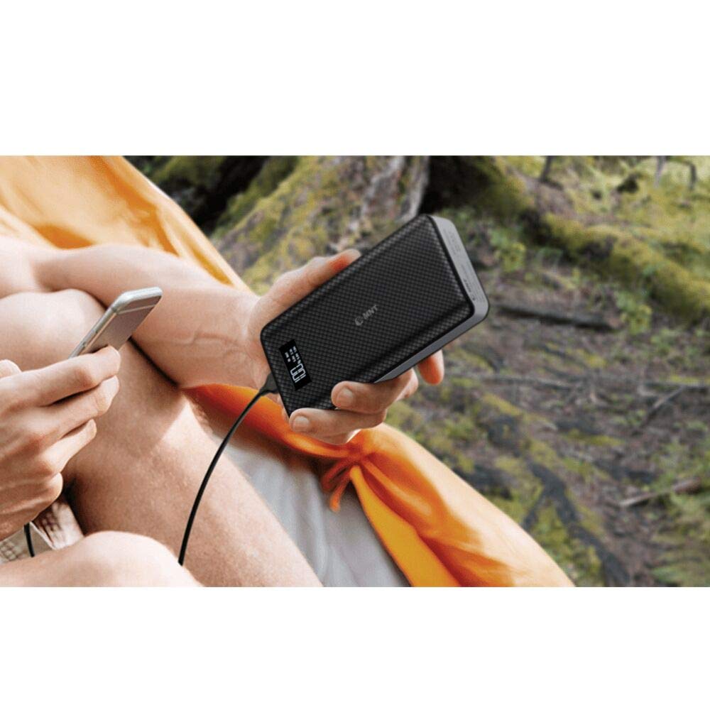 Power Bank 24000mAh High Capacity Portable Phone Charger with 2.4A Output Port, 2A Input Port, LED Indicator and 2 Quick Charging Ports for iPhone, iPad, Samsung Galaxy and Other Smart Devices-Black