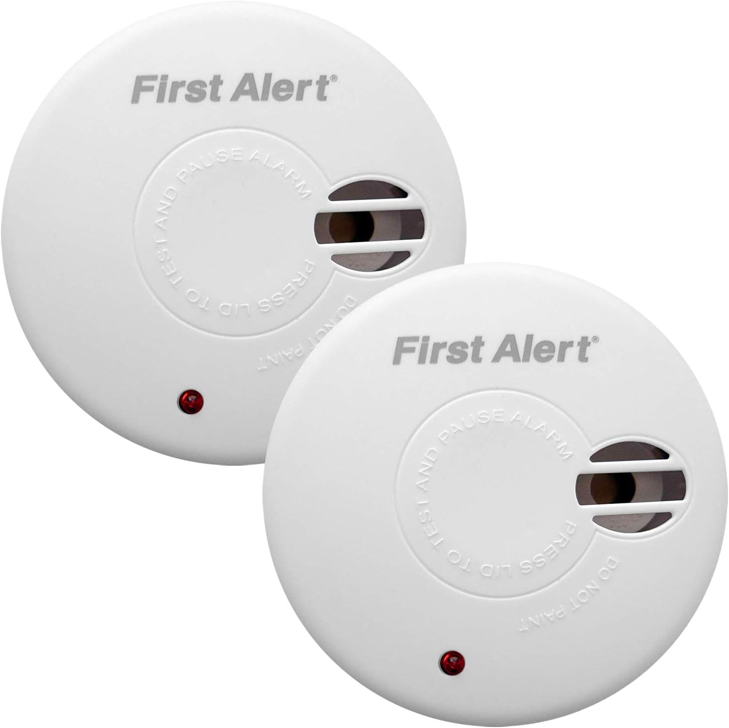 First Alert Sa300 Ionisation Smoke Alarm 9v Battery Powered With Hush Button 2 Pack Amazon Co Uk Diy Tools