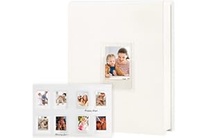 VEICEVOL Photo Album for Fujifilm Instax Mini Camera, Polaroid Camera, Instax Photo Album with Memo Areas, 128 Pockets 2x3 Photo Album with Writing Space for Instax Mini 12 11 40 9 7+ Evo Liplay Camera (White)