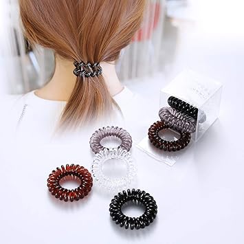Amazon Com Painless Hair Ties For Girls 8 Pcs Colorful Spiral