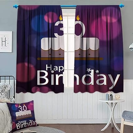 Amazon Com Alilihome 30th Birthday Room Darkening Curtains