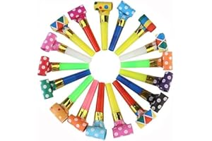 DEMOCRATIDO 40 PCS Blowouts Noisemakers Funny Party Blower Blowouts Colorful Birthday Blow Horns Whistles New Years Party Noisemakers Party Blowouts Whistles Favors Noise Makers