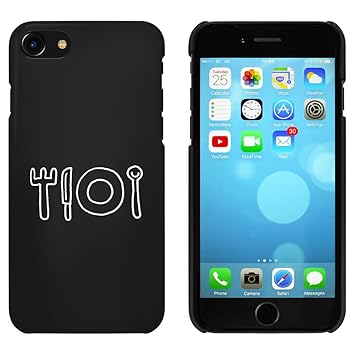 Azeeda Negro Cuberteria Funda / Carcasa para iPhone 7 (MC00077779)