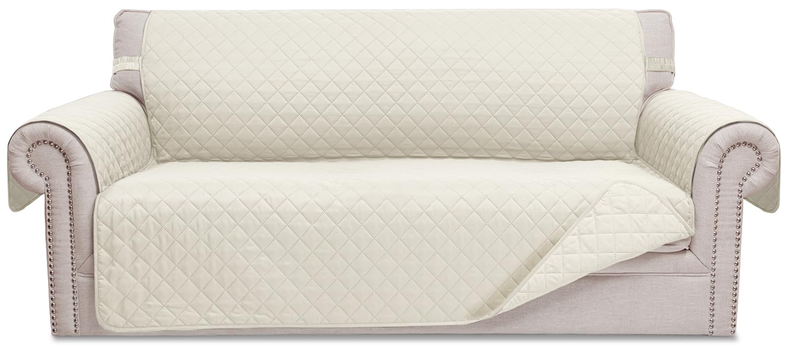 Photo 1 of HOMERILLA Reversible Loveseat Covers for Dogs Couch Cover Water Resistant Washable Pets Furniture Protector Sofa Cover with Elastic Straps(Loveseat 54", Ivory/Ivory)