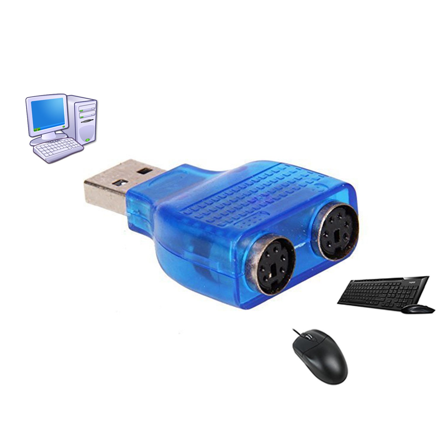 USB2.0 to Dual PS/2 Adapter for PS/2 Mouse & Keyboard to USB Port Converter New eBay