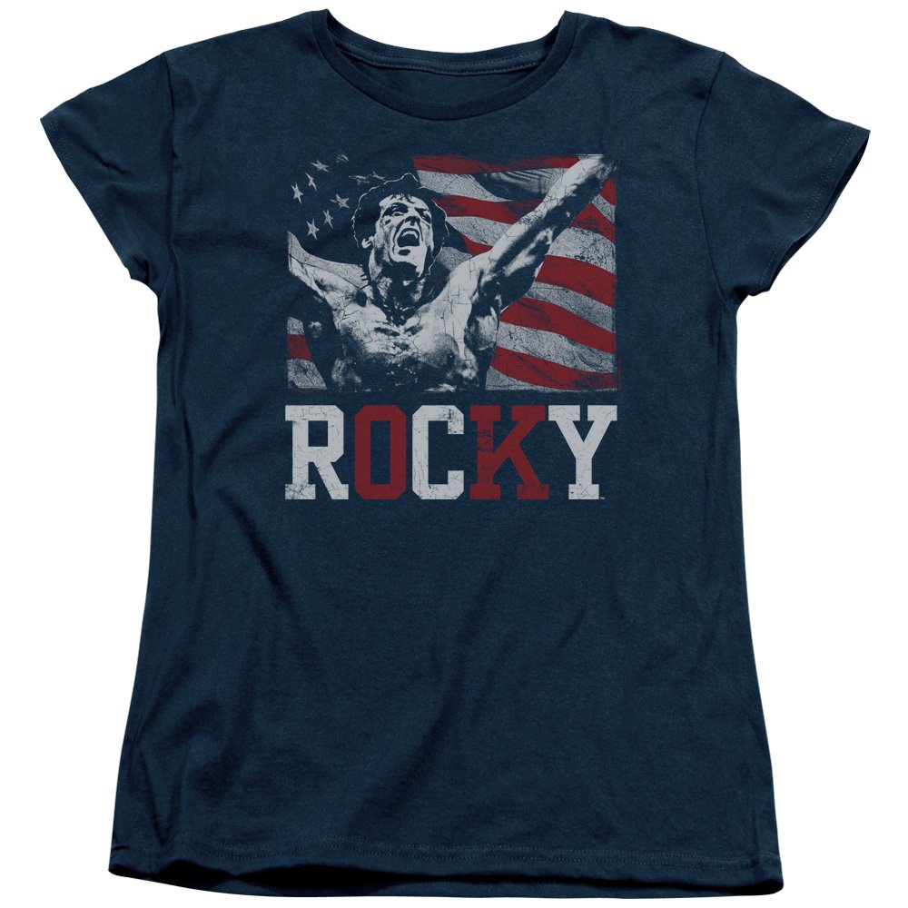 Rocky T Shirt Flag Champion Navy Tee Kitilan