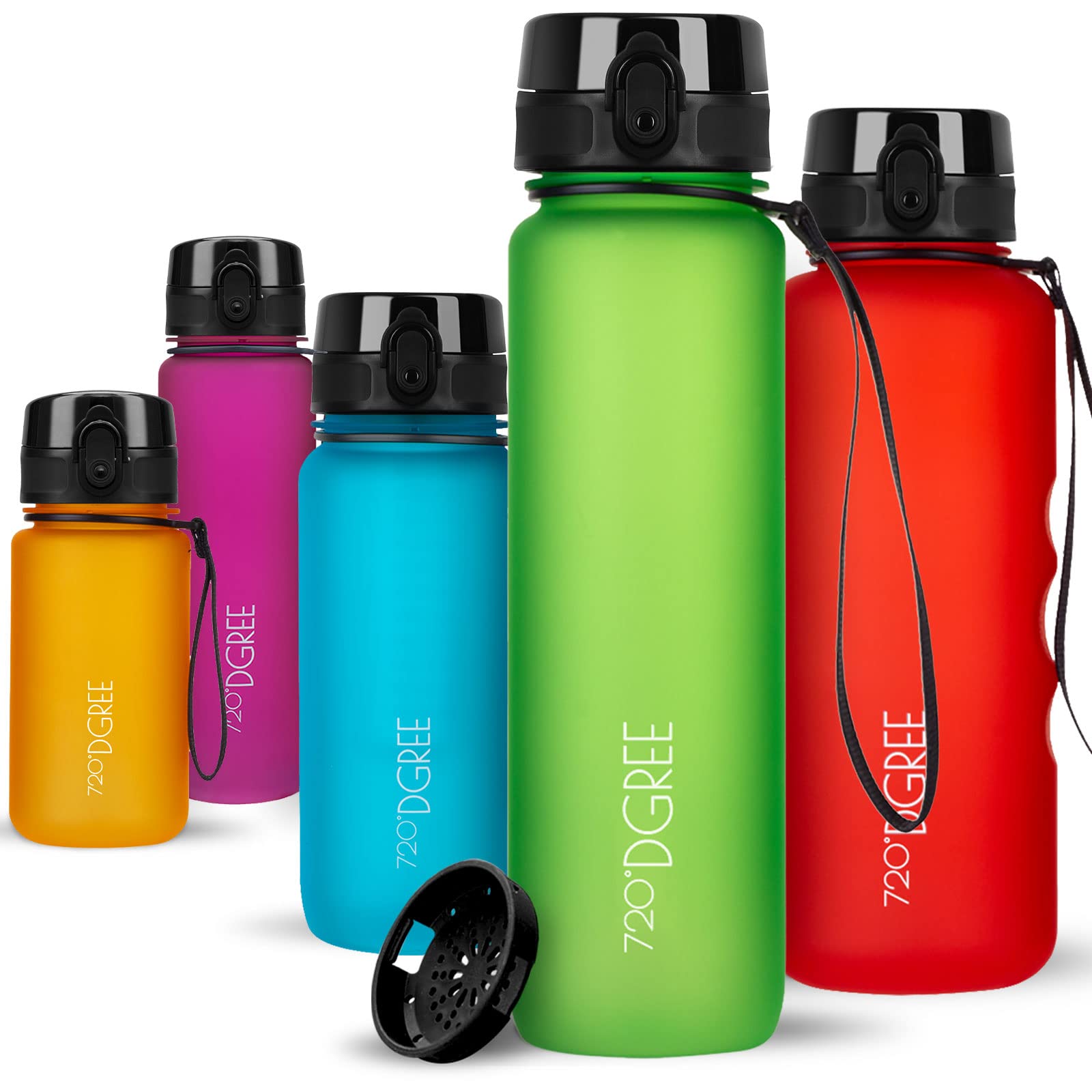 720°DGREE Water Bottle 1l “uberBottle“ softTouch +Sieve - BPA-Free Tritan, Leakproof, Reusable Drinking Bottle - Sports Bottle for Men, Woman, Office, Gym, Fitness, Outdoor, Hiking, Cycling, Travel