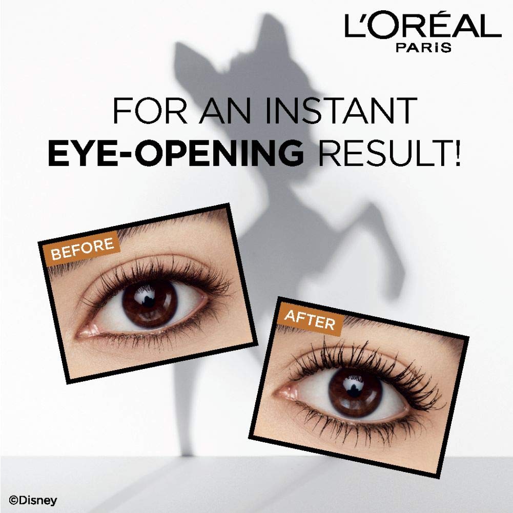 L'Oreal Paris Bambi Eye Washable Mascara, Doe Eyes, Lasting Volume, Length & Lift, Definition, No Clumping, No Smudging, Washable Blackest Black, 0.28 Fl. Oz., 1Count : Beauty