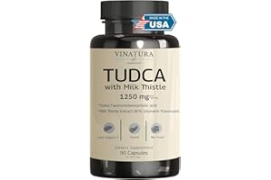 VINATURA TUDCA Milk Thistle 1250mg - Tudca Supplement, Tudca Bile Salts, Liver Support, Gallbladder Supplements *USA Made and Tested* Bile Salts Supplement - 90 Capsules