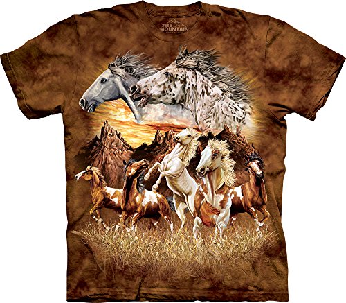 The Mountain Men's Find 15 Horses T-Shirt, Brown, X-Large