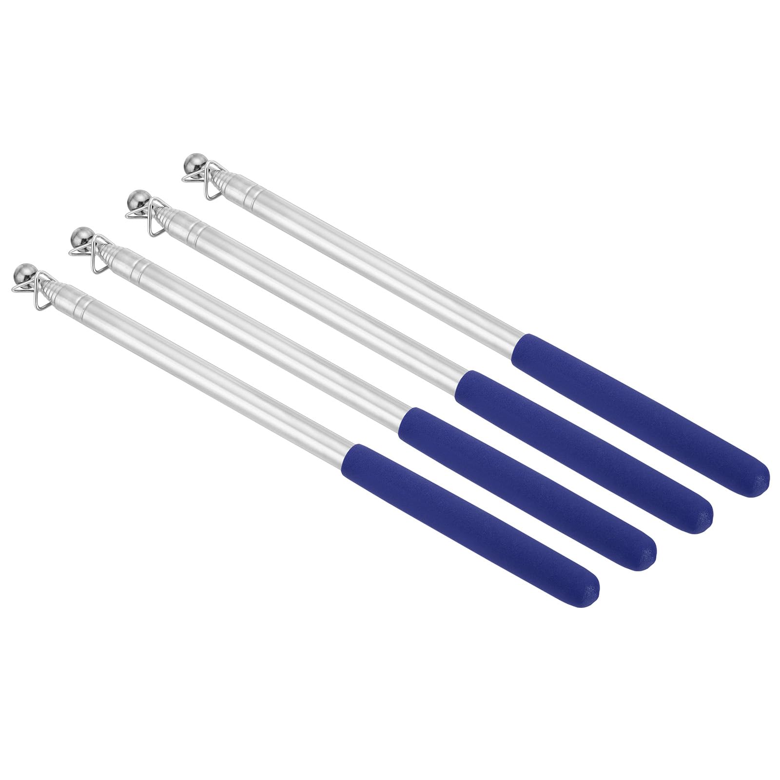 PATIKIL 1.6M/5.2Feet Telescopic Handheld Flagpoles, 4Pcs Retractable Teachers Pointer Stick Banner Flag Pole for Tour Guide Teaching Blue