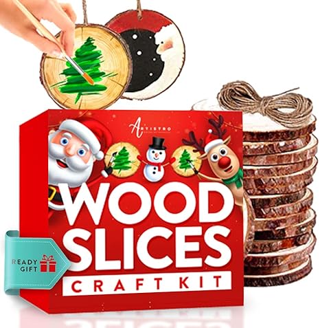 Download Amazon Com Wood Slices Kit 24 Natural Unfinished Round Wooden Discs 14 Artistro Acrylic Marker Pens Black Paint Craft Supplies For Kids Adults Art Kit For Christmas Ornaments Diy Tree 3D SVG Files Ideas | SVG, Paper Crafts, SVG File