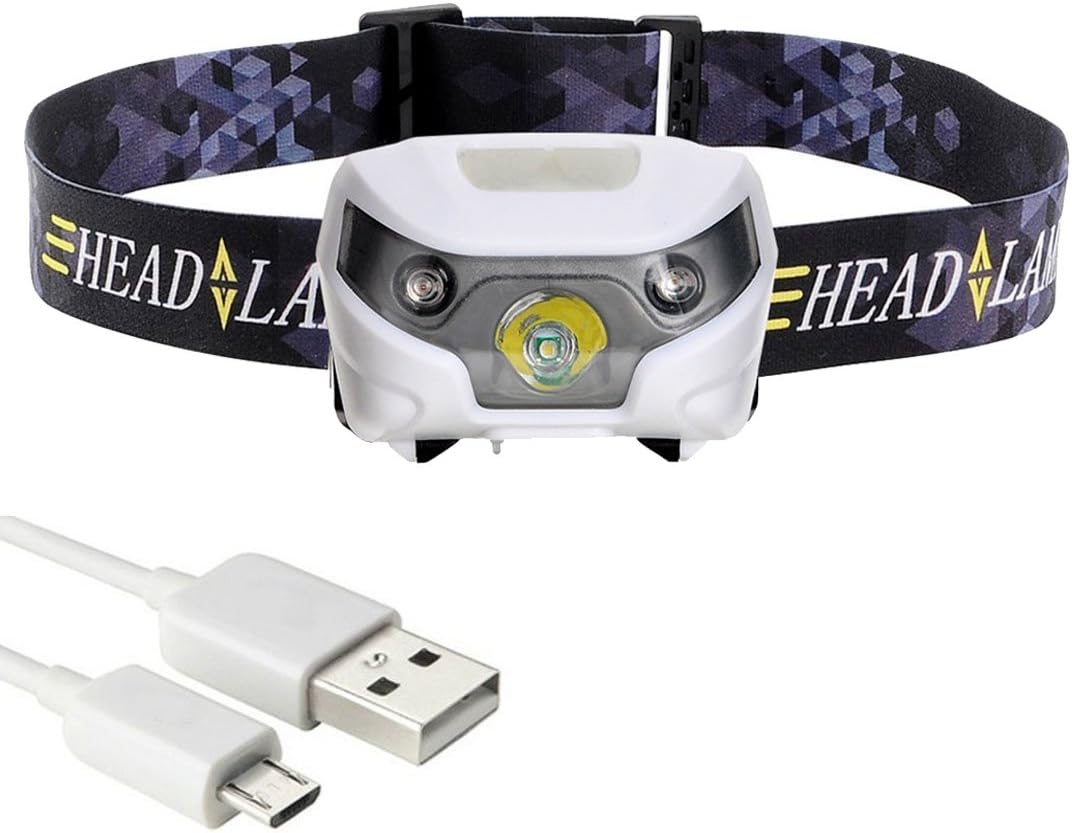 SUNZEALLY LED Headlamp USB Rechargeable Head Torch 5 Modes Headlight Waterproof Flashlight for Camping Hunting Hiking Running Walking Cycling Outdoors Light