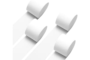 LAGYDSOVEF White Crepe Paper Streamers for Birthday 4Rolls, 328ft Party Streamers for Wedding Baby Bridal Shower Decorations Christmas Craft Festival Supplies Halloween Anniversary Party Crepe Paper Decors