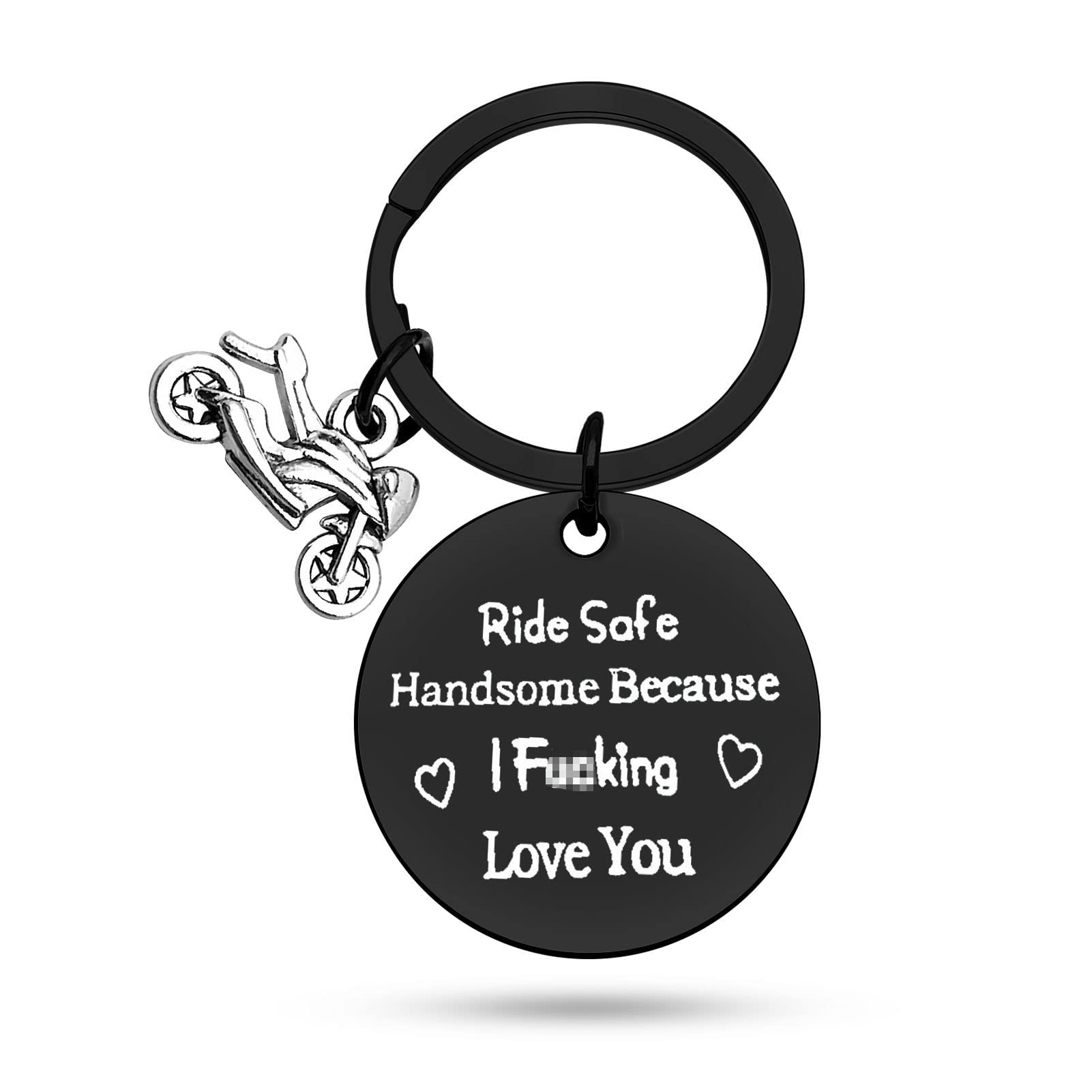 Heigebi Biker Keychain Motorcycle Gift Ride Safe Gifts from Girlfriend Couple Keyring Biker Jewelry Gift Birthday Christmas Anniversary Valentine's Day Gifts for Boyfriend Husband Dad Son New Driver