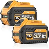 2Pack 9000mAh Replacement for Dewalt 20V 60V Max Flexvolt Batteries Compatible with Dewalt 20/60 Volt Lithium Battery DCB609 