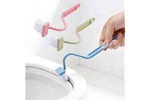 Toilet Brush, 3 PCS V Type Plastic Curved Toilets Bowl Cleaner Brush, 7.87 Inch Cleaning Toilet Corner Rim, Space Saving for 