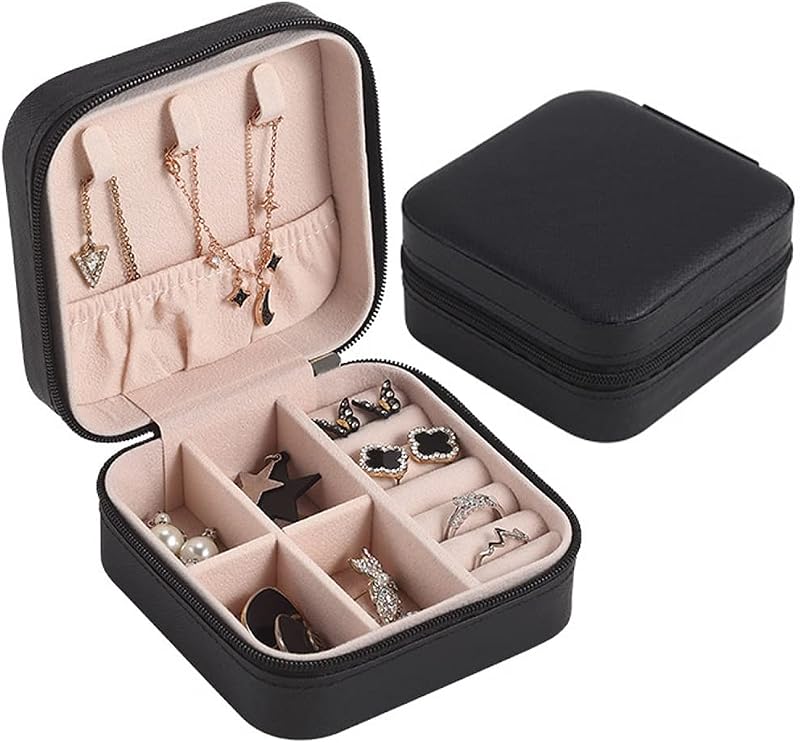 hoinya Jewellery Box for Women Travel Small Portable Organizer Black