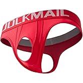JOCKMAIL Men’s Thong Underwear Sexy Thong Athletic Supporter Cutout Breathable Underwear for Gym Club Party Daily Wear