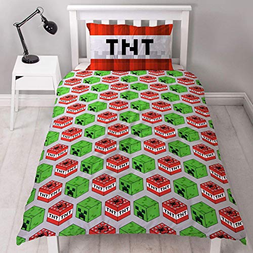 Minecraft Dynamite Single Duvet Cover Officially Licensed
