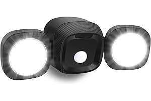 TOOWELL Battery-Operated Motion Sensor Outdoor Lights - Wireless LED Flood with Detector Activated Security Light for Outside House Garage Porch Shed Yard Exterior Light, Black