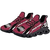 Custom Football Sneakers Personalized Breathable Fan Gift Add Name & Number Workout Athletic Gym Slip-on Shoes for Men Women