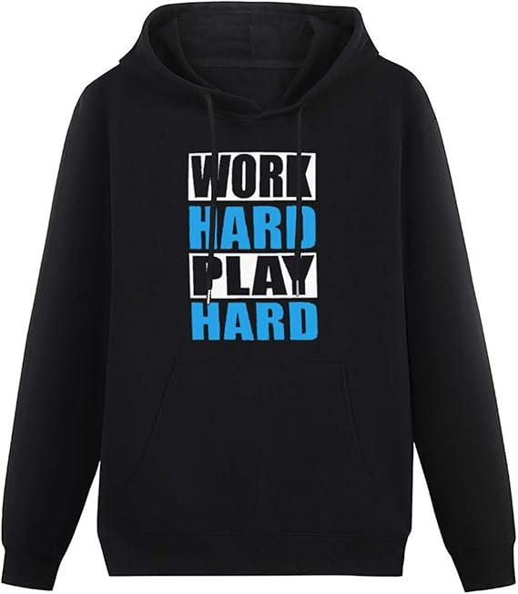 Work Hard Play Hard Printed Hoody for Male Amazon.co.uk Clothing