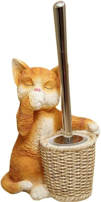 Yajan Brosse Wc Et Support Tete De Brosse En Resine Ecologique A 360 Degres Chat Mignon Toilet Accessories Pour Salle De Bain Wc Amazon Fr Cuisine Maison